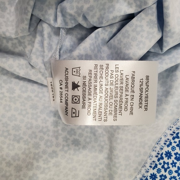 FJ FootJoy Allover Floral Lisle Polo shirt Large Marine White PGA Golf Club - Picture 11 of 12